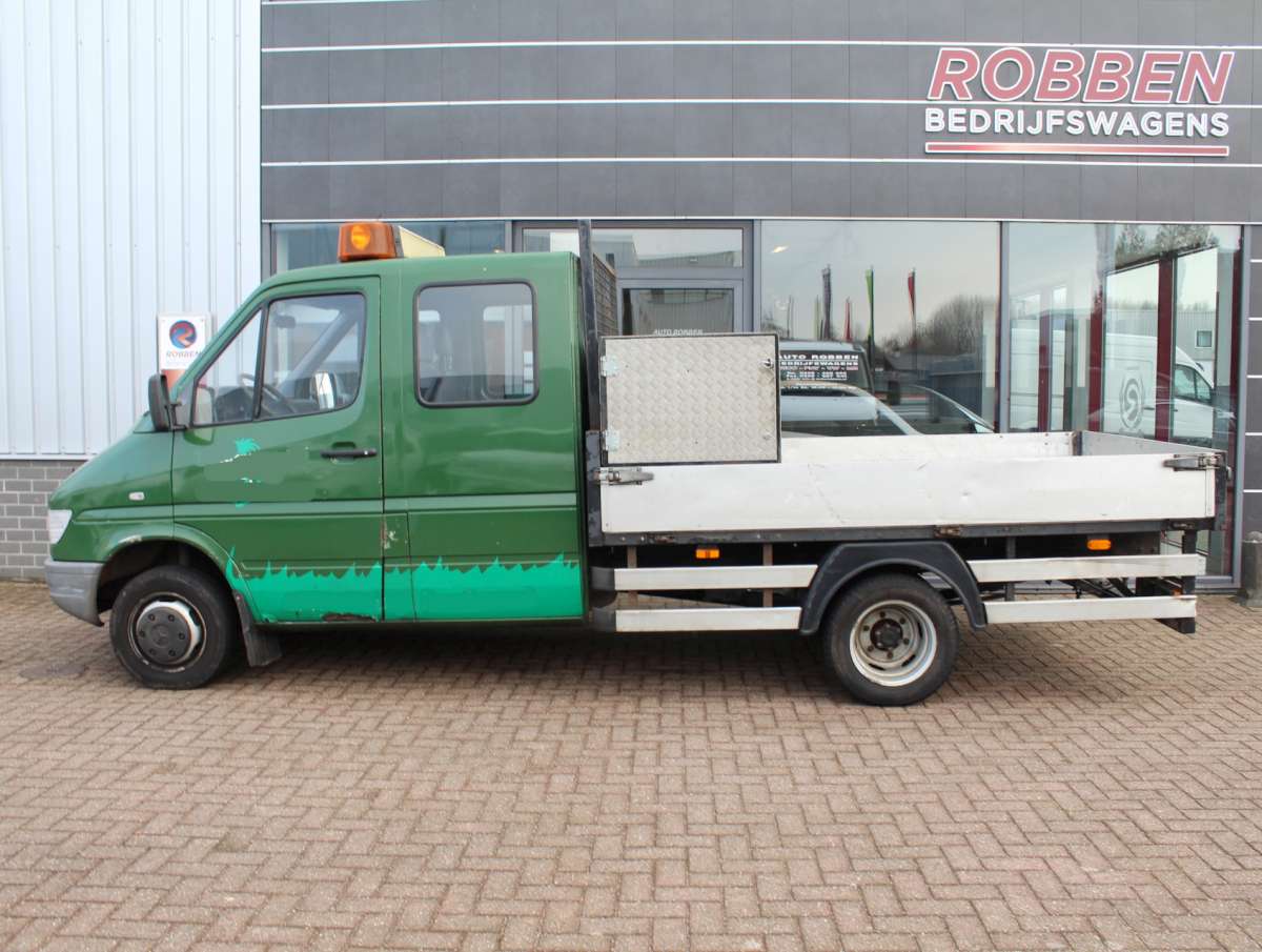 Mercedes-Benz Sprinter 412 D lang Open Laadbak Dubbele Cabine Dubbellucht Trekhaak